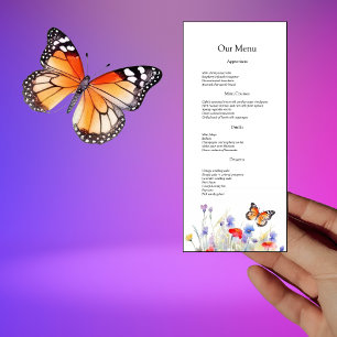 Watercolor Butterfly et menu Mariage Fleur sauvage