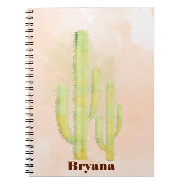 Watercolor Cactus Simple Southwestern Journal (Devant)