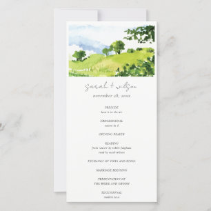 Watercolor Campagne Hills Programme de mariage