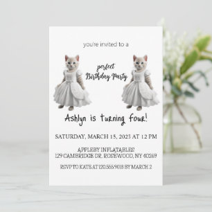 Watercolor Cat Purr-fect Anniversaire Invitation d