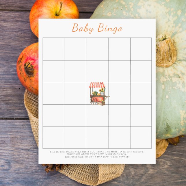 Watercolor Citrouille Baby Bingo jeu (Créateur téléchargé)