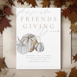 Watercolor Citrouille Friendsgiving Diner Invitati