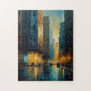 Watercolor Cityscape Puzzle urbain Abstrait