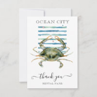 WATERCOLOR CRAB, VILLE DE PLAGE, OCÉAN CITY MERCI