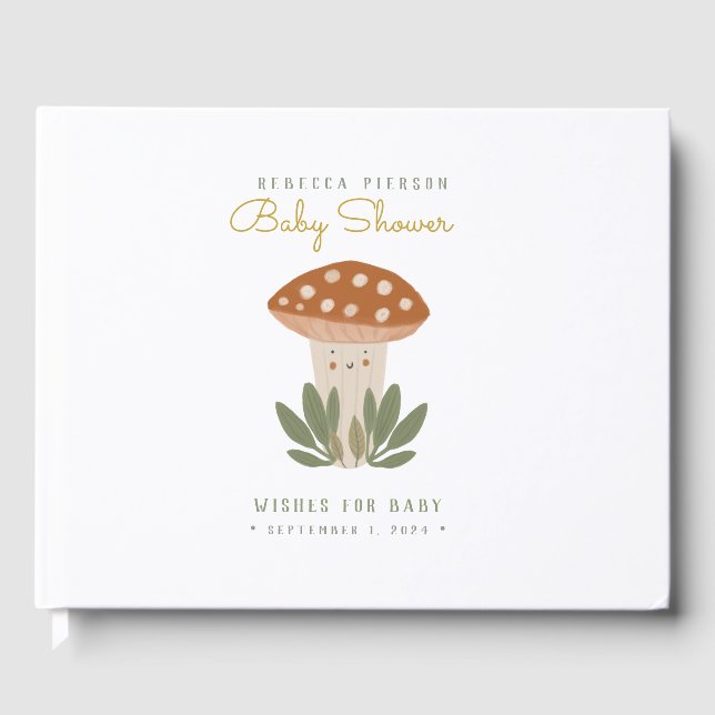 Watercolor Cute Mushroom Livre d'invités (Recto)