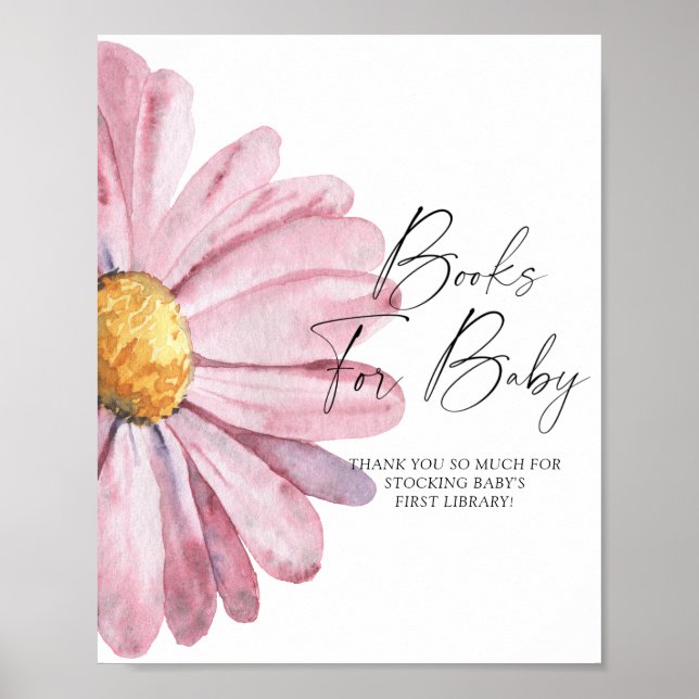 Watercolor Daisy - livres pour bébé poster (Devant)