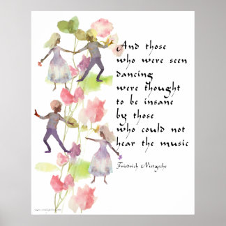 Watercolor Dancers Poster