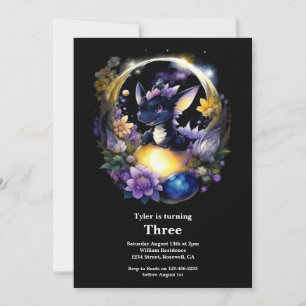 Watercolor Dragon Invitation Anniversaire