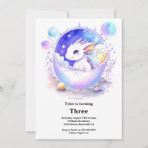Watercolor Dragon Invitation Anniversaire