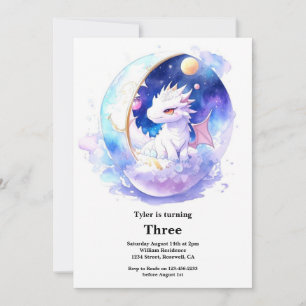 Watercolor Dragon Invitation Anniversaire