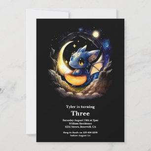 Watercolor Dragon Invitation Anniversaire