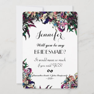 Watercolor Dragon Lilies Bridesmaiers Invitations