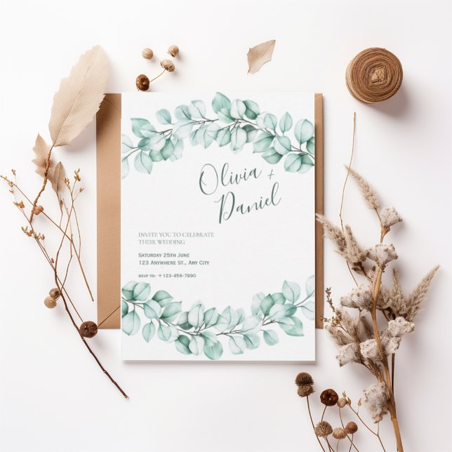 Watercolor Eucalyptus Wedding Invitation (Créateur téléchargé)