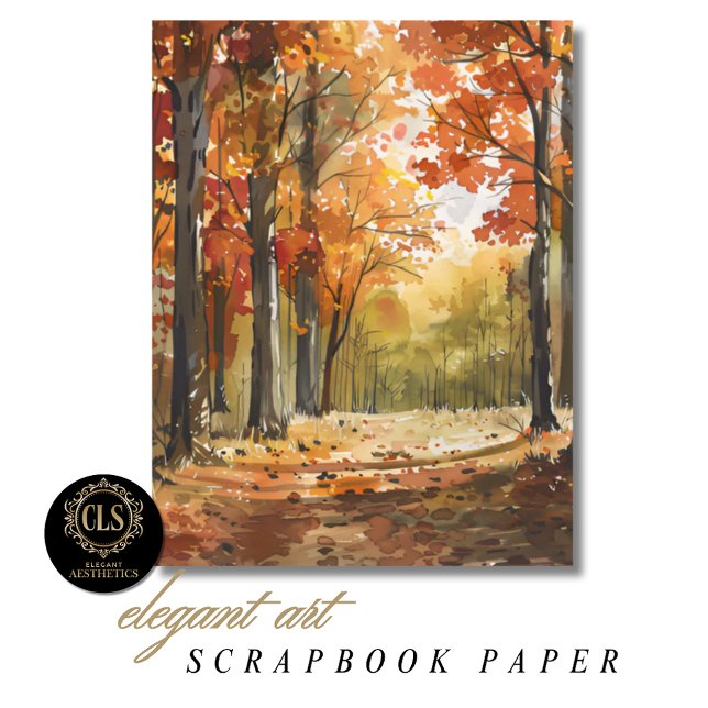 Watercolor Fall Forest Scrapbook Paper  (Créateur téléchargé)