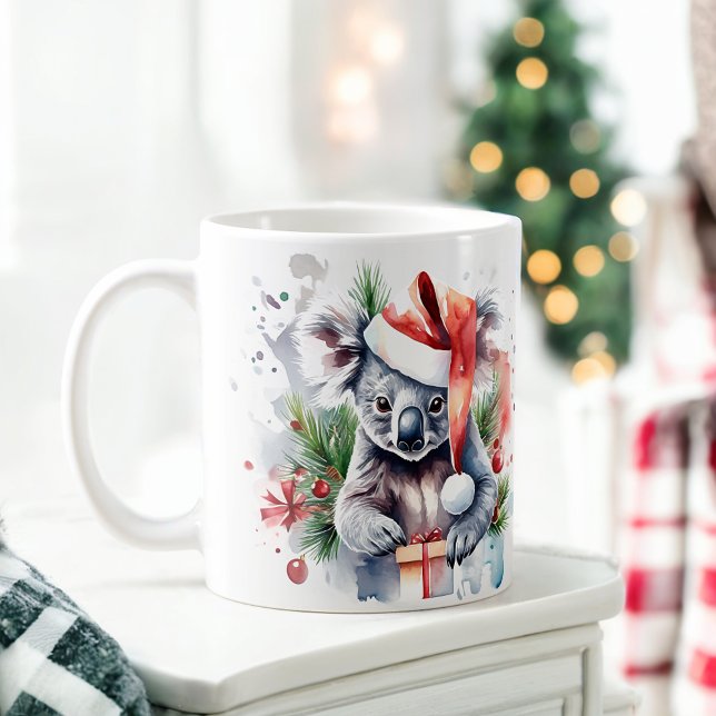 Watercolor Festive Koala Christmas Mug (Créateur téléchargé)