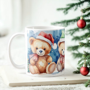 Watercolor Festive Nounours Christmas Mug