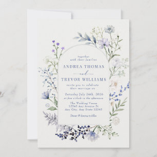 Watercolor Fleur sauvage Floral Wedding Invitation