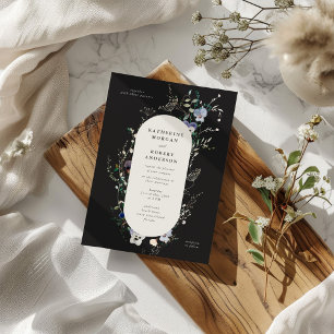 Watercolor Fleurs sauvages Élégante invitation de 