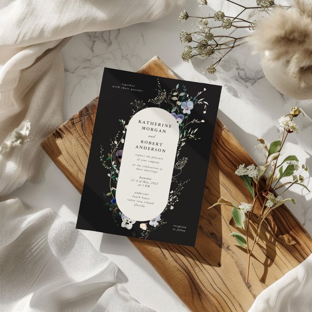 Watercolor Fleurs sauvages Élégante invitation de  (Créateur téléchargé)