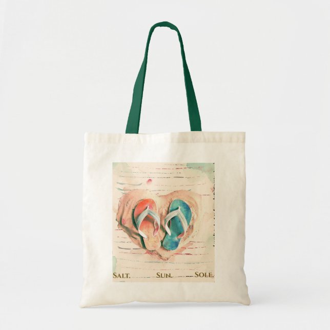 Watercolor Flip Flop Beach Tote Bag (Devant)