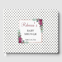Watercolor floral Baby shower Livre d'or