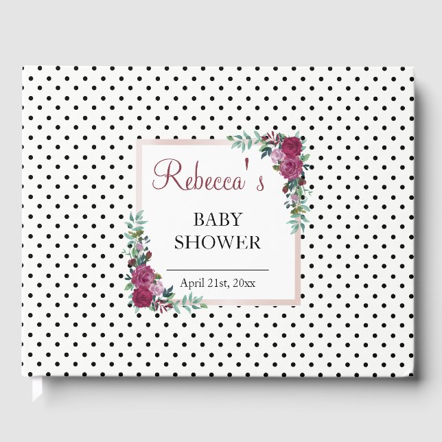 Watercolor floral Baby shower Livre d'or (Recto)