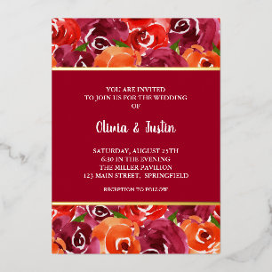 Watercolor Floral Collage Invitations de mariage