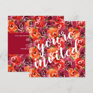 Watercolor Floral Collage Invitations de mariage