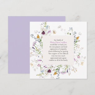 Watercolor Floral Funeral Merci Carte de note