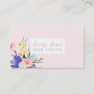 Watercolor Floral Hair Styliste Cartes de rendez-v