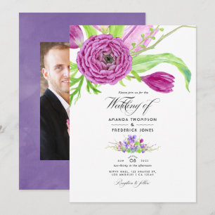 Watercolor Floral Spring Wedding Invitation
