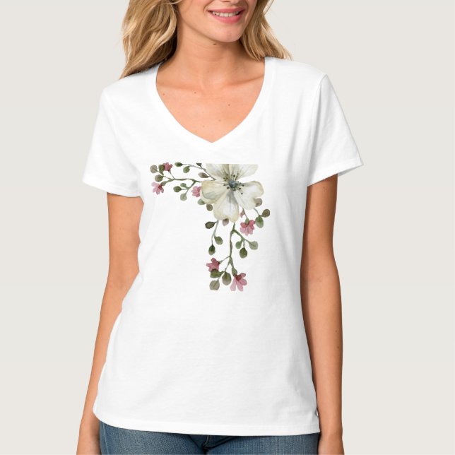 Watercolor Floral Women’s T-Shirt (Devant)