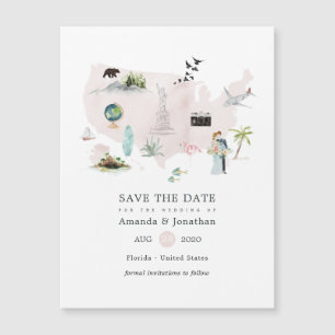 Watercolor Florida USA Destination Wedding