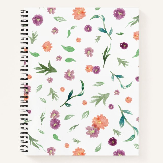 Watercolor Flowers Journal for Travel and Notes (Devant)