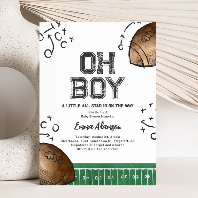 Watercolor Football Baby Shower Invitations (Créateur téléchargé)