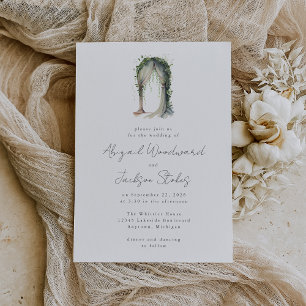 Watercolor Forest Arch Faire-part de mariage de ve