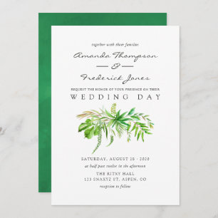 Watercolor Forest Green Faire-part de mariage
