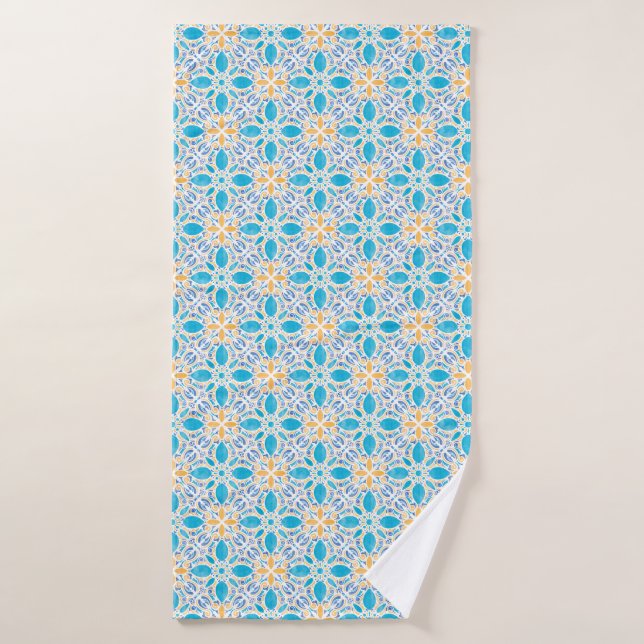 Watercolor Geo _ Summer (Serviette de bain)