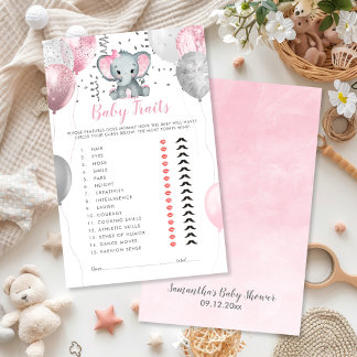 Watercolor Girl Elephant Baby Traits Douche Jeu