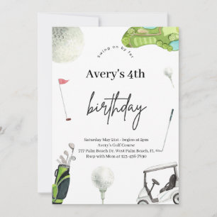 Watercolor Golf Invitation d'anniversaire