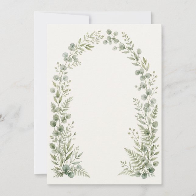Watercolor Greenery Arch Wedding Invitation (Devant)
