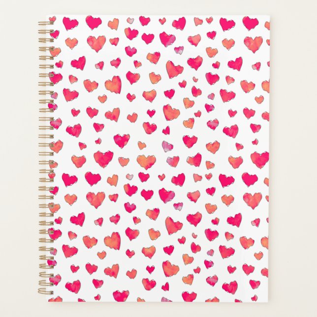 Watercolor Heart Motif Art Planner (Devant)
