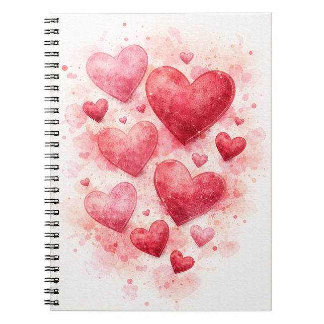 Watercolor Hearts Journal (Devant)