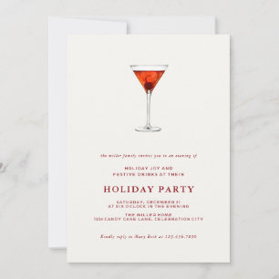 Watercolor Holiday Cocktail Noël Invitation de fêt