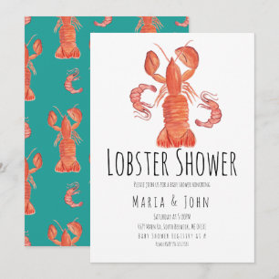 Watercolor Homard Party Baby Shower Invitations