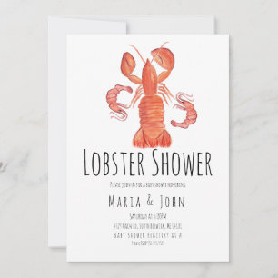 Watercolor Homard Party Baby Shower Invitations