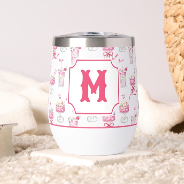 Watercolor Hot Pink Mahjong Cocktails (Créateur téléchargé)