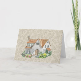Watercolor House Business Carte de remerciements