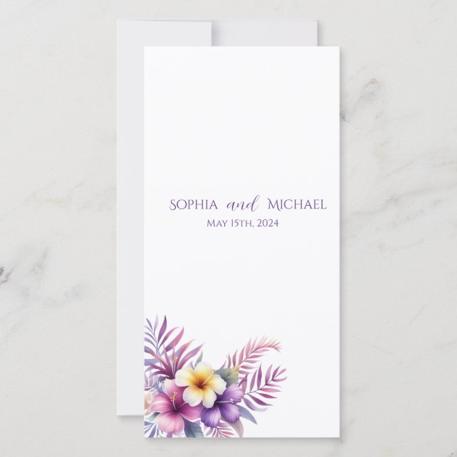 Watercolor Island Romance - Programme de mariage - (Devant)