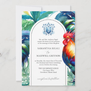 Watercolor Key West Formal Wedding Invitations